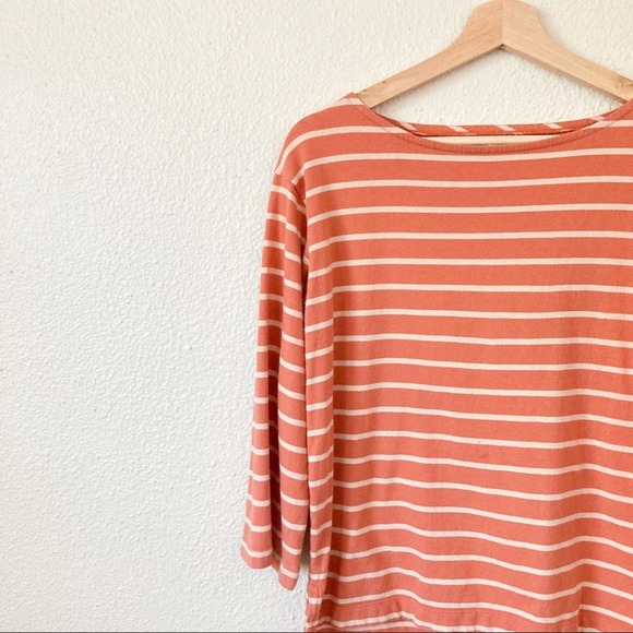 Madewell Striped Boatneck Size Top X Small Coral - Picture 7 of 13